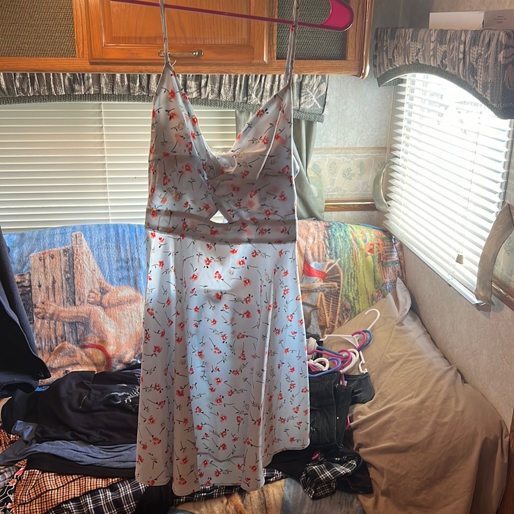 light blue floral sundress